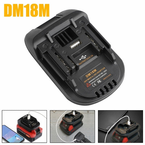 USB Battery Adapter Converter For 20V DEWALT Milwaukee M18 Convert To