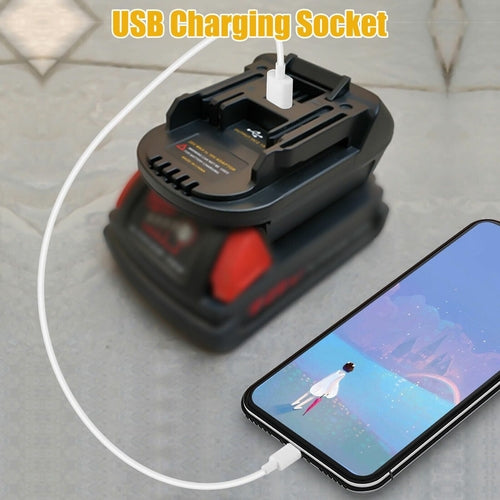 USB Battery Adapter Converter For 20V DEWALT Milwaukee M18 Convert To